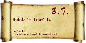 Bobár Teofila névjegykártya